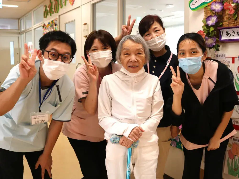 ご利用者様もノリノリで写真に映ってくださいます。